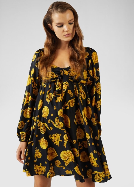 Rochie Versace Versace Maneca Lunga Gold Baroque Print Dama | WXDSYTC-85